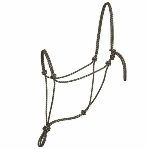 Weaver Leather Slivertip Big Sky Rope Halter - Black/Silver