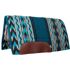 Mustang Manufacturing Turquoise/Brown Arrowhead Tan Wool Felt Bottom Saddle Pad, 36-In x 34-In