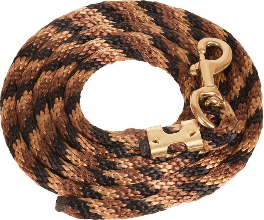 Mustang Manufacturing Black/Brown/Tan Poly Cowboy Lead Rope, 5/8-In x 9-Ft