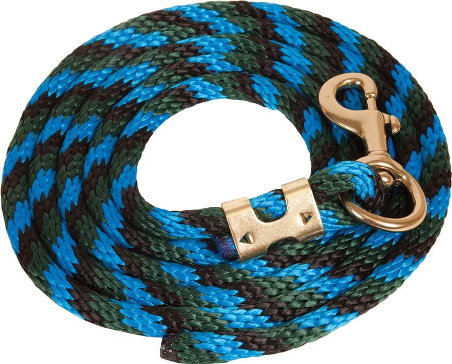 Mustang Manufacturing Black/Hunter/Blue Poly Lead Rope, 5/8-In x 9-Ft