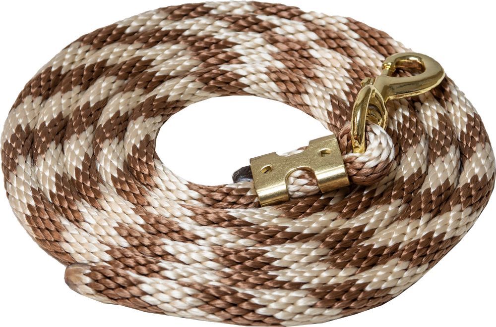 Mustang Manufacturing Tan & Cream Poly Lead Rope, 5/8-In x 9-Ft