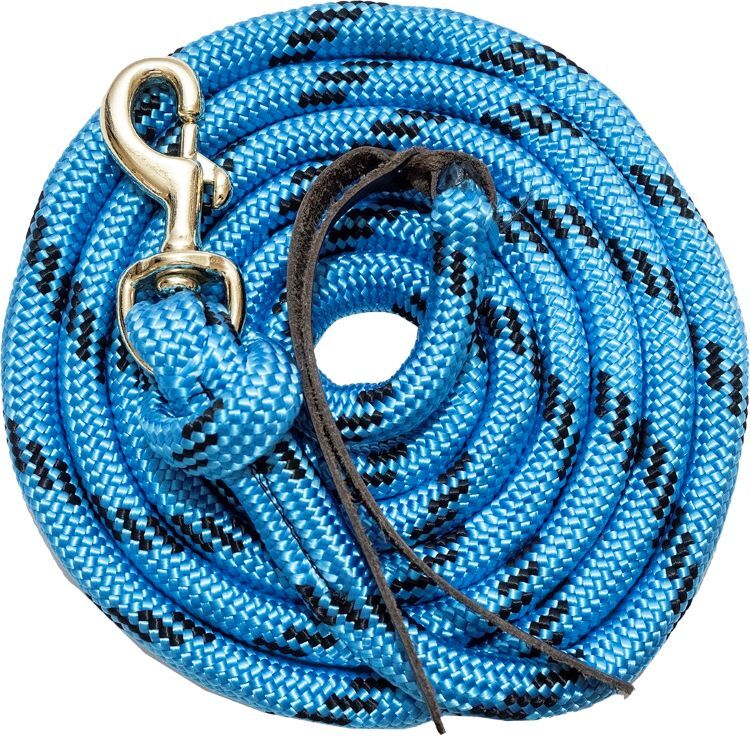 Mustang Manufacturing Turquoise & Black Poly Cowboy Lead Rope, 5/8-In x 9-Ft
