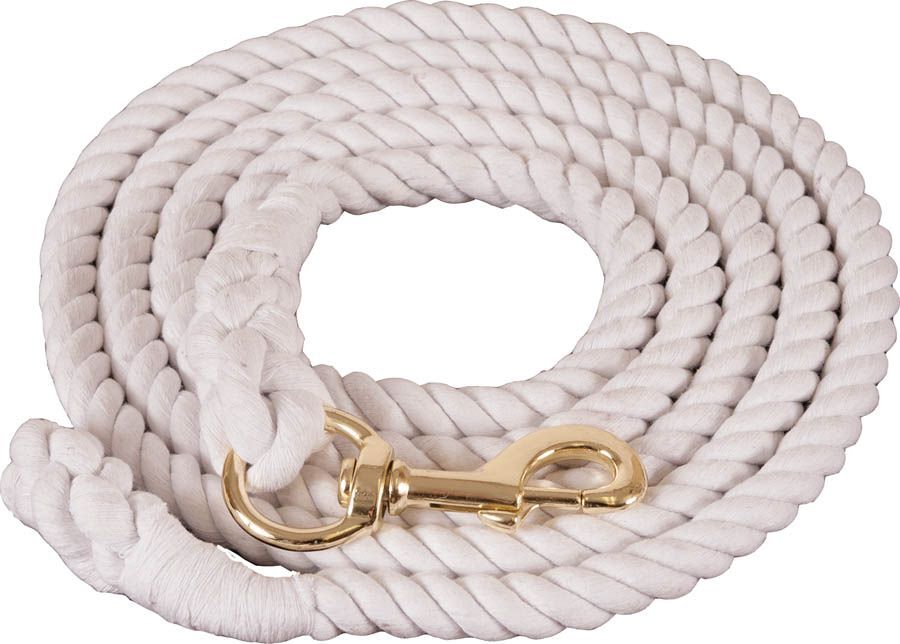 Mustang Manufacturing White Cotton Lead Rope, 3/4-In x 10-Ft