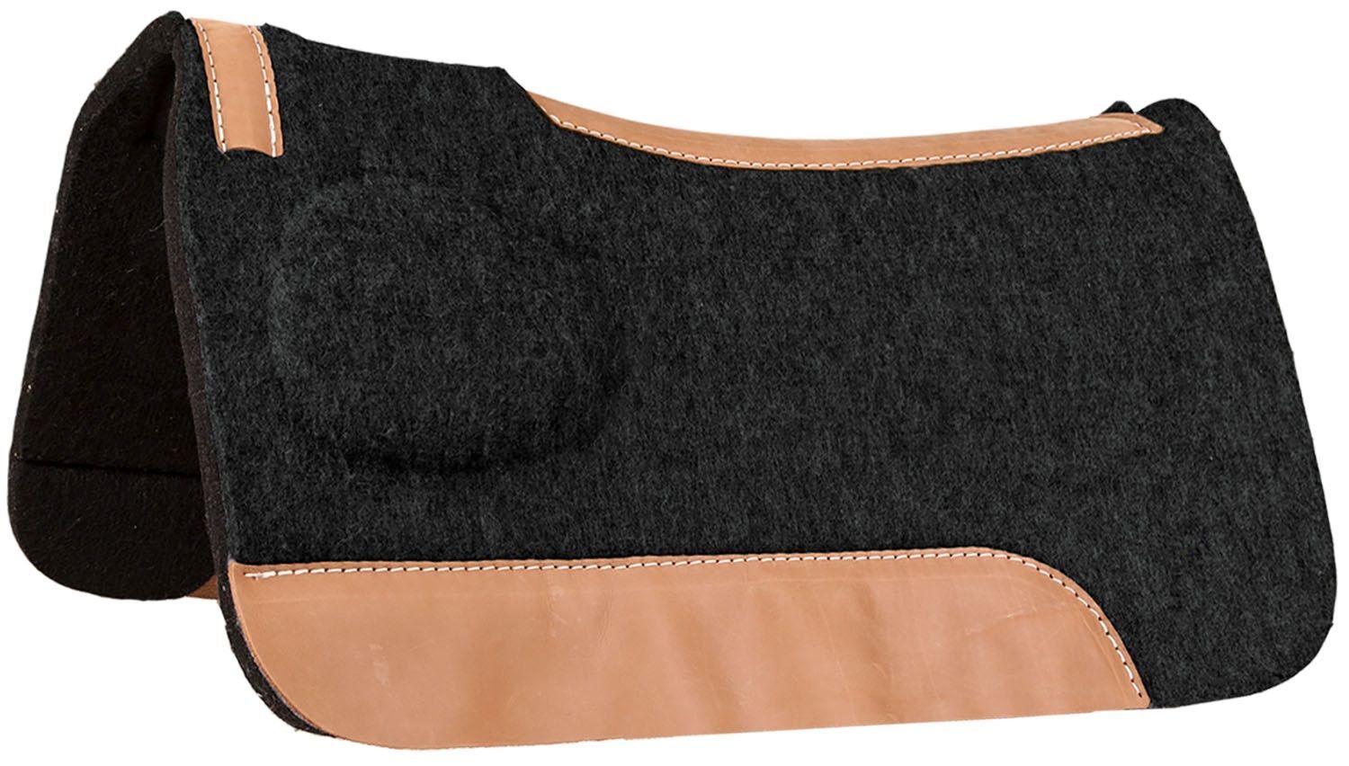 Mustang Manufacturing Black Mustang CorrectFit Barrel Saddle Pad, 31-In x 30-In x 1-In