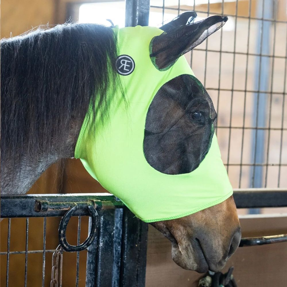 Reinsman Lycra Fly Mask Neon Green, Medium