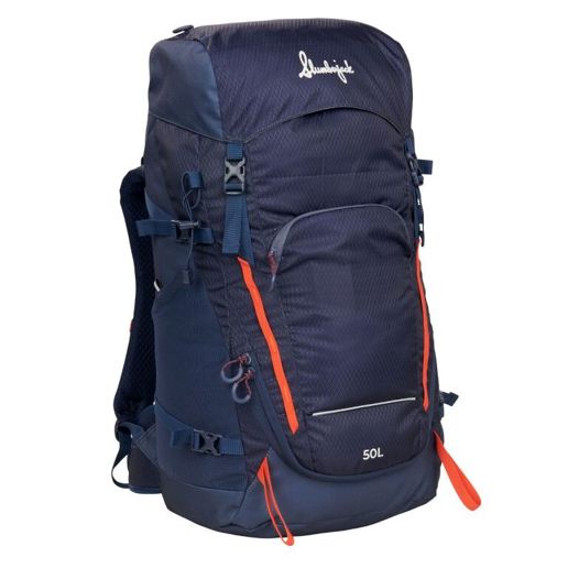 50l hiking backpacks Travel Camping Backpack with Rain Cover, Blue / 13.2 x 22.2 x 9.72 inches The backpack is made with bluesign recycled materials Hiking Backpack 50L Ampex