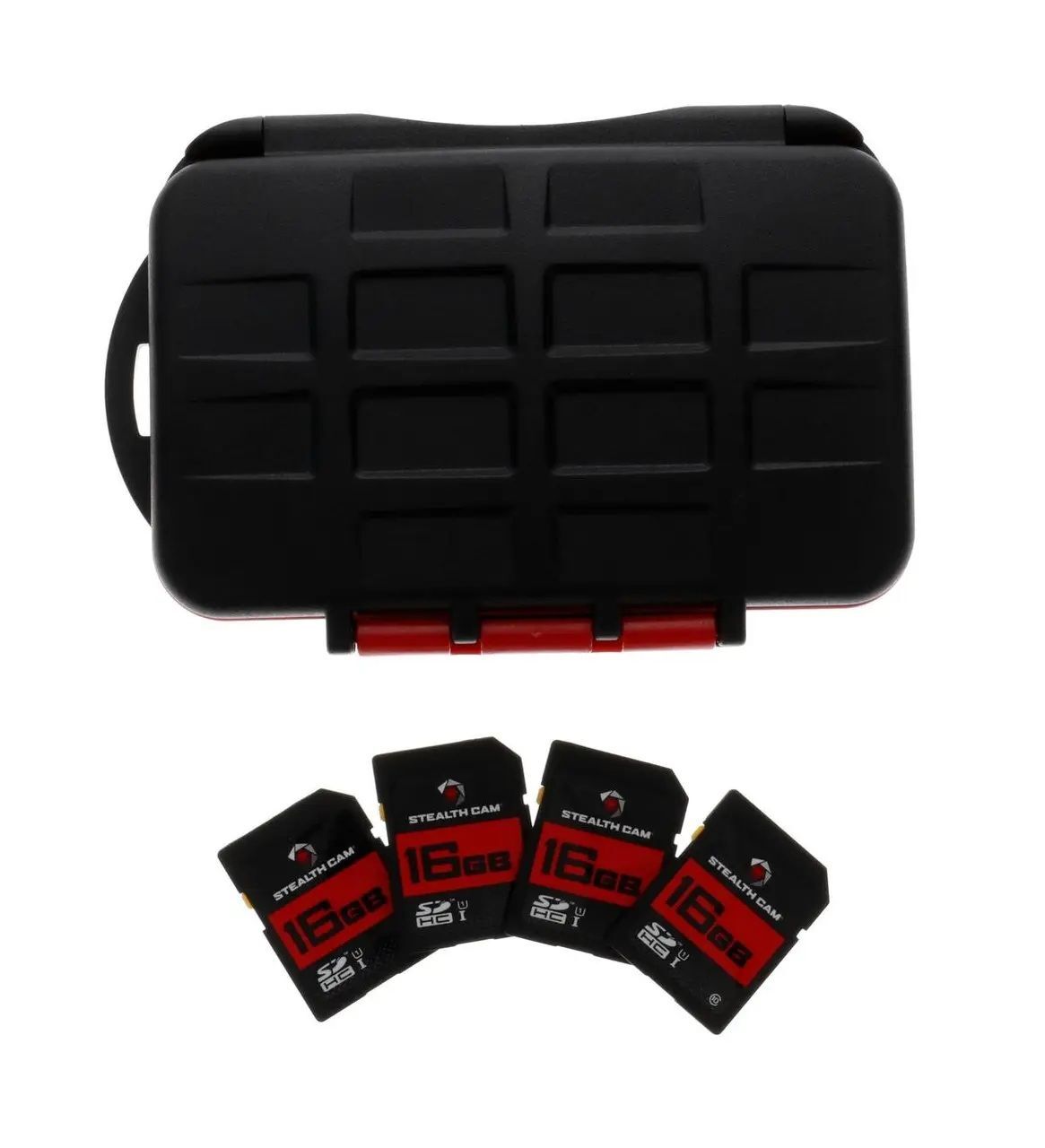 Stealth Cam Memory Card Storage Case with SD Cards, 4-Pk