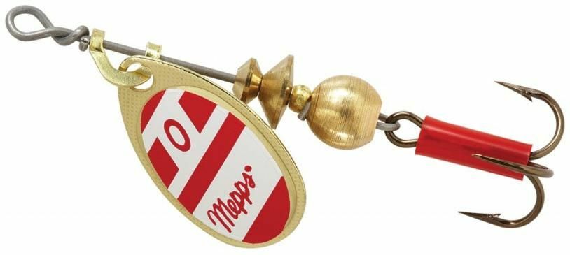 Mepps Aglia 1/12 Spinner - Red, White, Gold