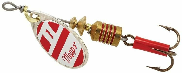 Mepps Aglia 1/8 Spinner - Red|White|Silver