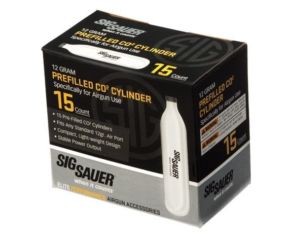 Sig Sauer Prefilled CO2 Cylinder, 12-g, 15-Pk