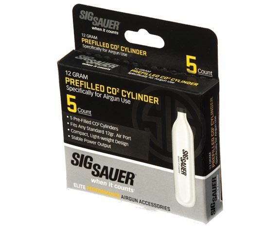 Sig Sauer CO2 Cylinders, 12-g, 5-Pk