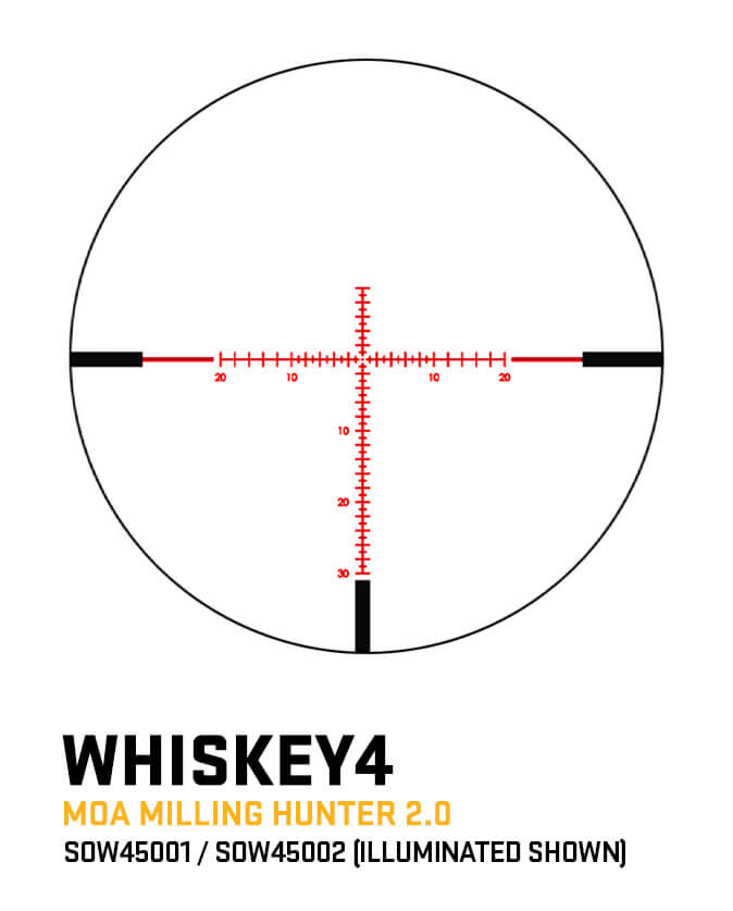 Sig Sauer Whiskey4 5-20x50mm Exposed Zero Stop Non-Illuminated Riflescope