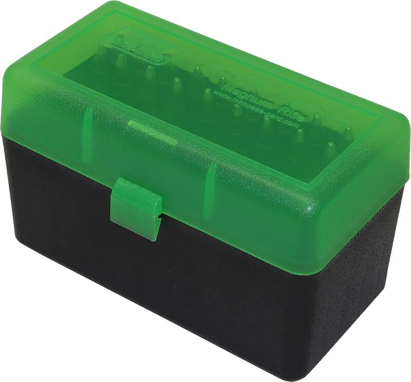 MTM Case-Gard RS-50 Clear Green Flip-Top Ammo Box, 50-Rd