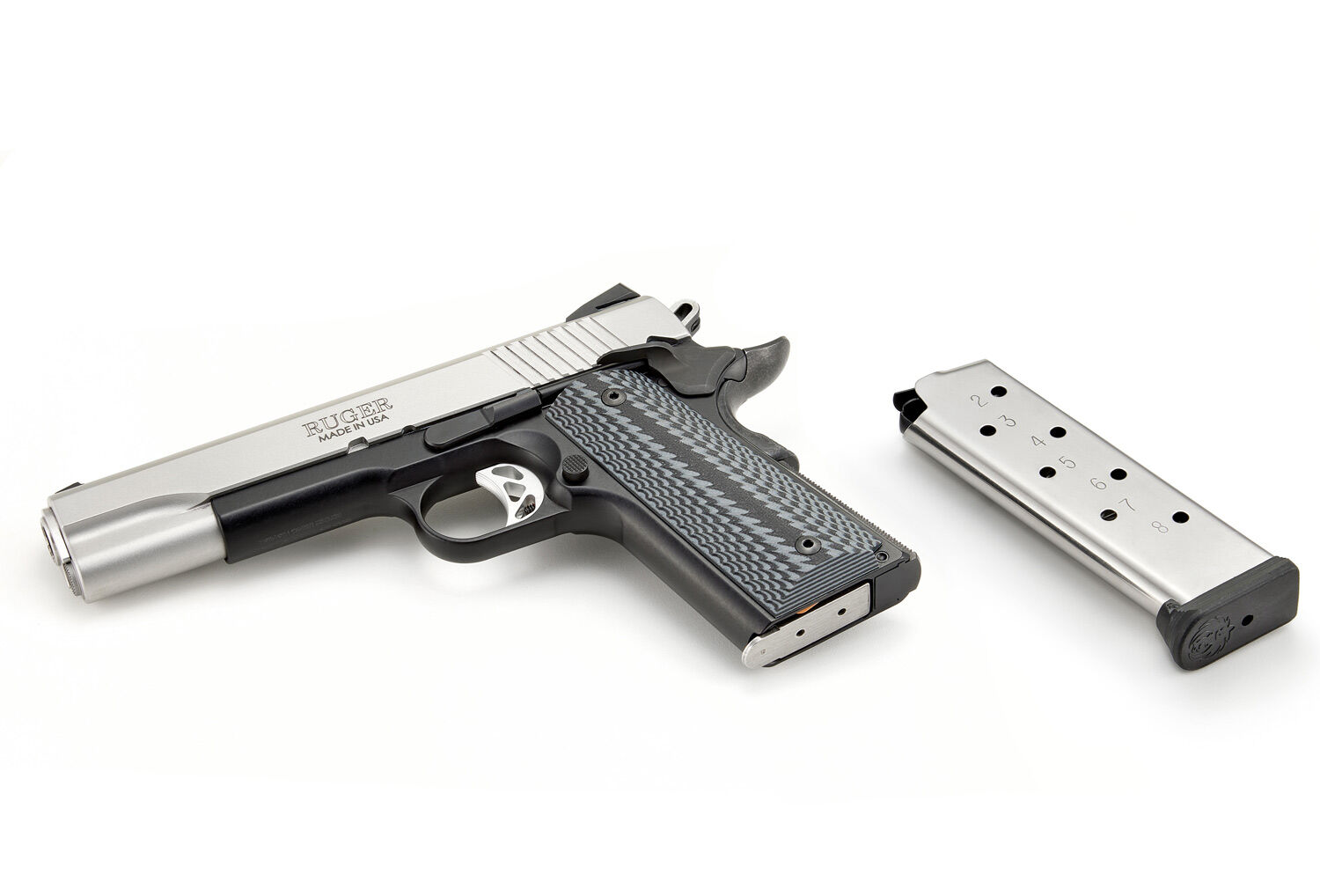 Ruger SR1911 .45 Auto Full Size Black/Stainless Pistol, 8-Rd