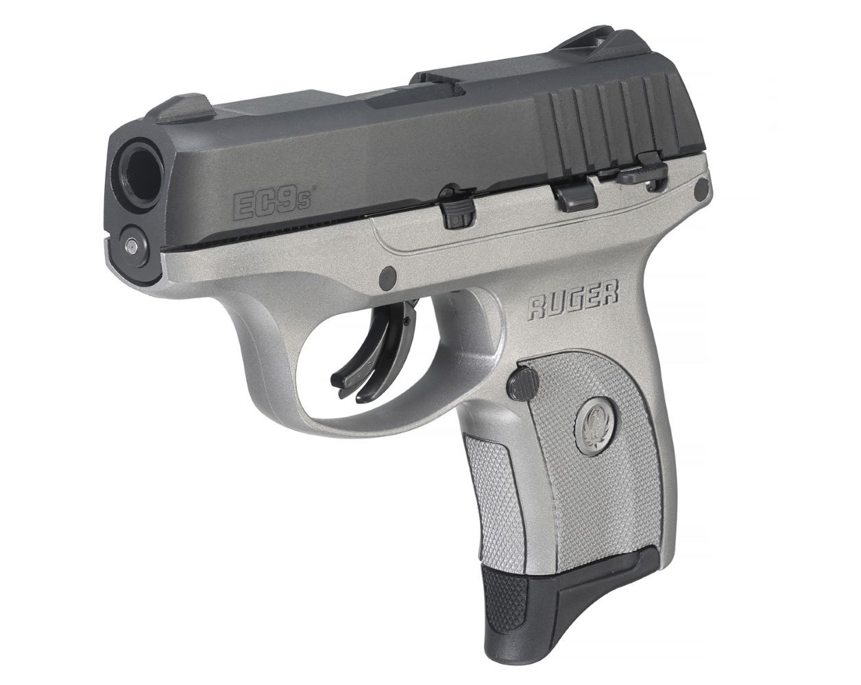 Ruger EC9s 9mm Silver Cerakote Micro Compact Pistol with Manual Safety, 7-Rd