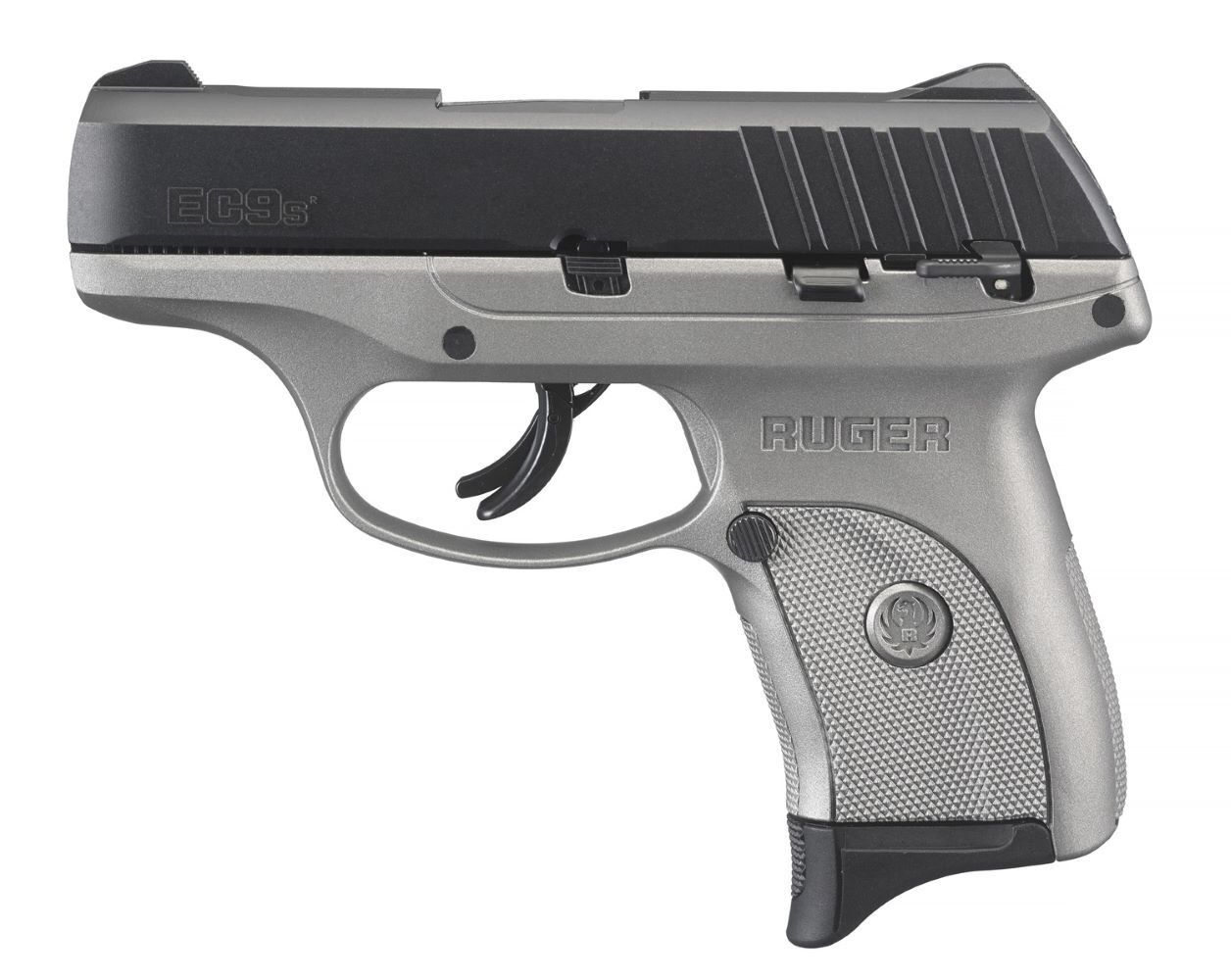 Ruger EC9s 9mm Silver Cerakote Micro Compact Pistol with Manual Safety, 7-Rd