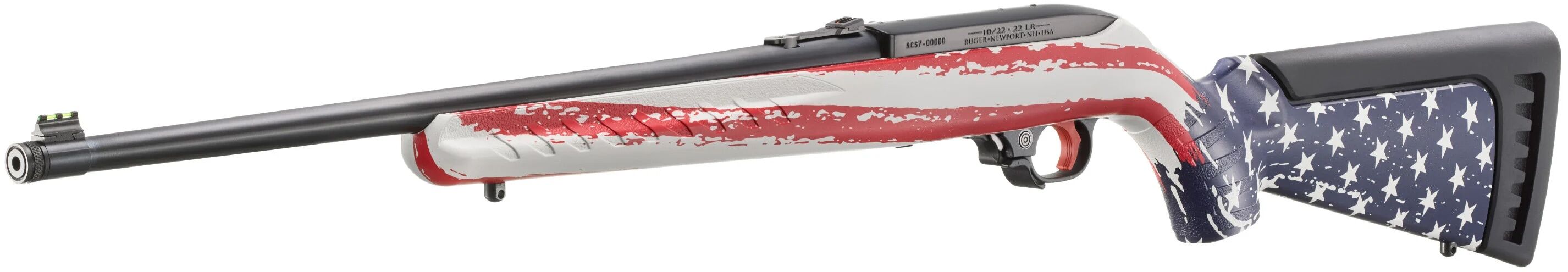 Ruger 10/22 Patriot Collector Series .22 LR 18.5-In American Flag Semi-Auto Rifle, 10-Rd