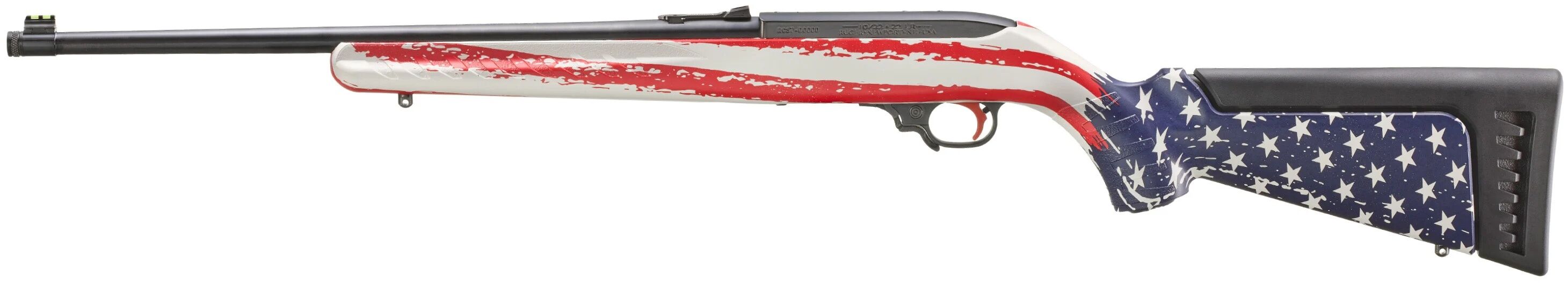 Ruger 10/22 Patriot Collector Series .22 LR 18.5-In American Flag Semi-Auto Rifle, 10-Rd