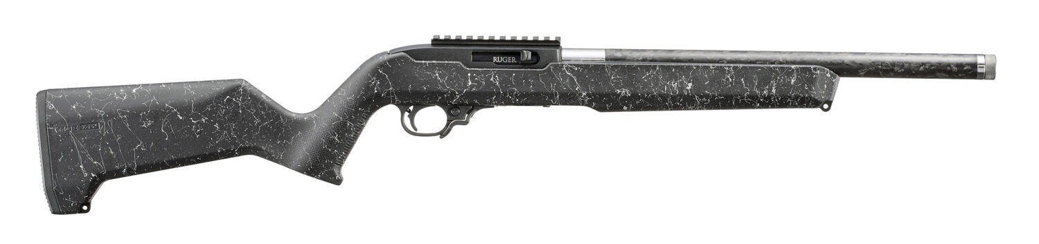 Ruger 10/22 Carbon Fiber .22 LR 16.1" MagPul Black Textured White Speckle Semi-Auto Rifle, 10-Rd
