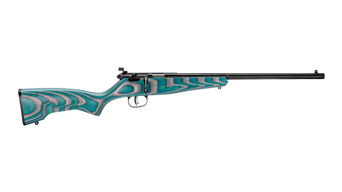 Savage Arms Rascal Minimalist .22 LR 16 1/8-In Gray/Teal Bolt Action Rifle, 1-Rd