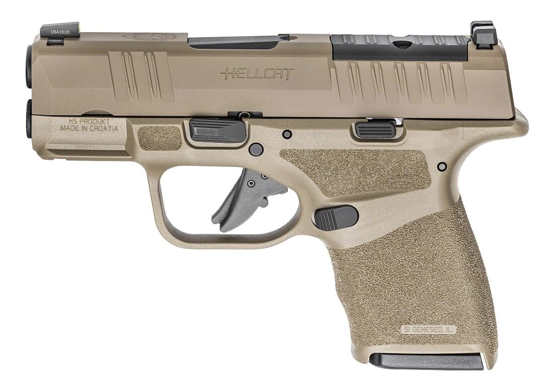 Springfield Armory Hellcat OSP 9mm Micro Compact FDE Optics Ready Pistol Gear Up Bundle, 10-Rd