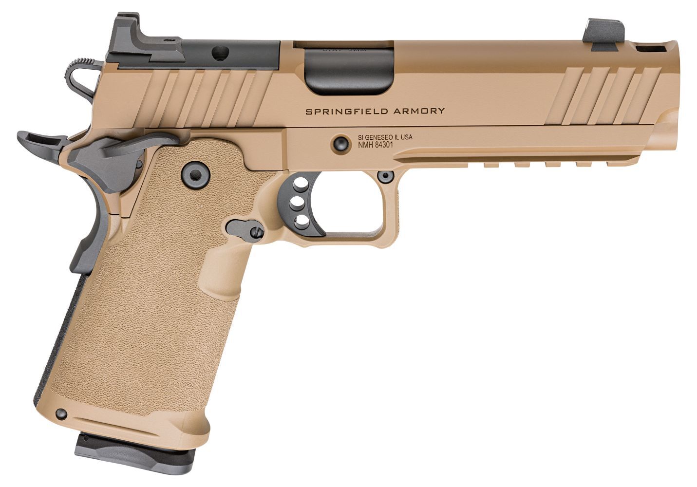 Springfield Armory 1911 DS Prodigy Comp AOS Coyote Brown 9mm Full Size Pistol, 17-Rd