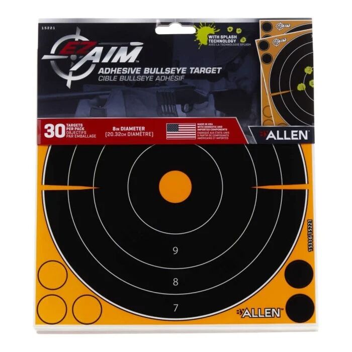 Allen EZ Aim Adhesive Splash reactive Paper Shooting Targets, 8 X 8-In, 30-Pk