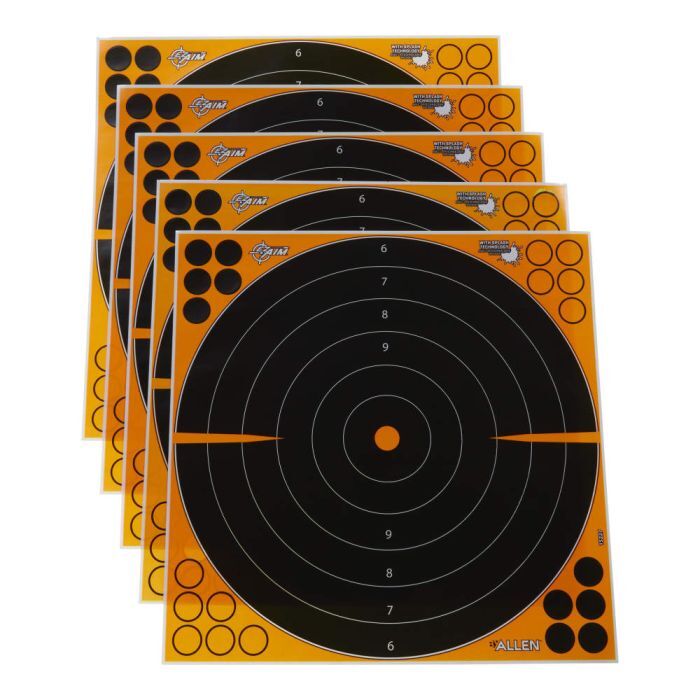 Allen Black/Orange EZ Aim Adhesive Splash Reactive Paper Shooting Targets, 5-Pk