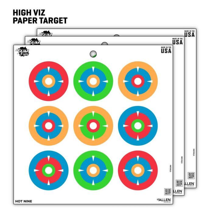 EZ Aim Assorted Fun Plinking the Day Away Paper Shooting Targets, 12 X 12-In, 12-Pk