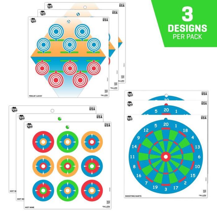 EZ Aim Assorted Fun Plinking the Day Away Paper Shooting Targets, 12 X 12-In, 12-Pk
