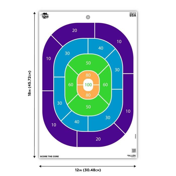 Allen EZ Aim Fun Get the Game On Paper Shooting Targets, 12 x 18-In, 8-PL, Assorted