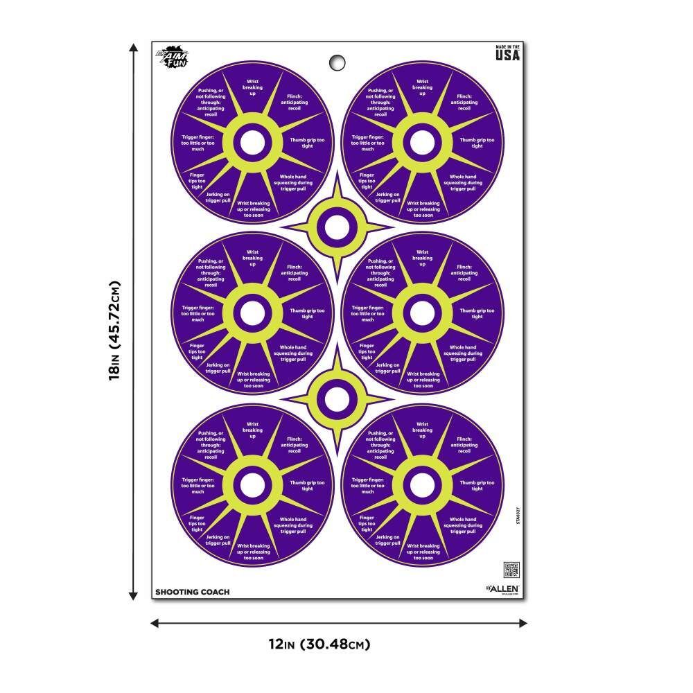 Allen EZ Aim Fun Group 12 X 18-In Paper Shooting Targets, 8-Targets, Assorted