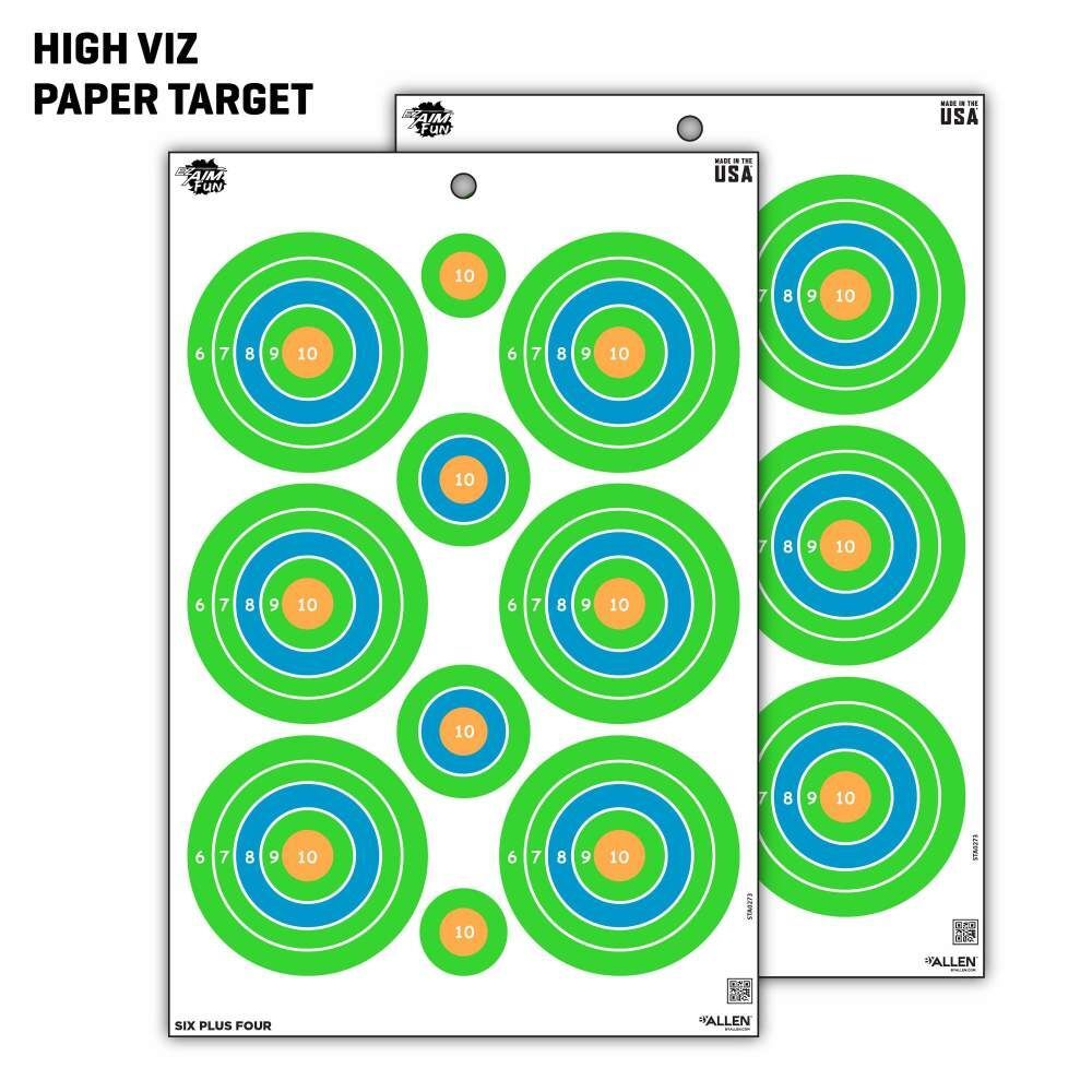 Allen EZ Aim Fun Group 12 X 18-In Paper Shooting Targets, 8-Targets, Assorted