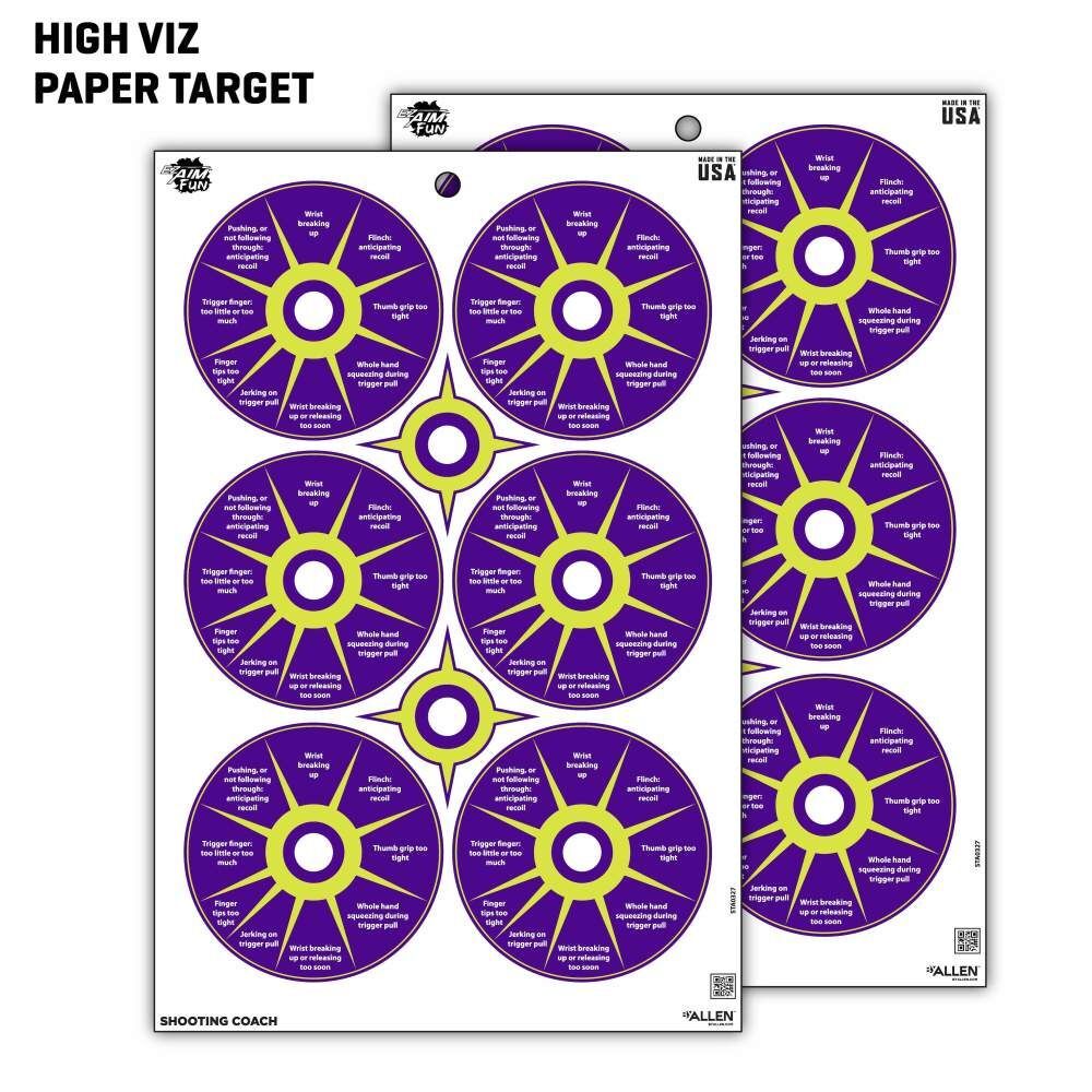 Allen EZ Aim Fun Group 12 X 18-In Paper Shooting Targets, 8-Targets, Assorted