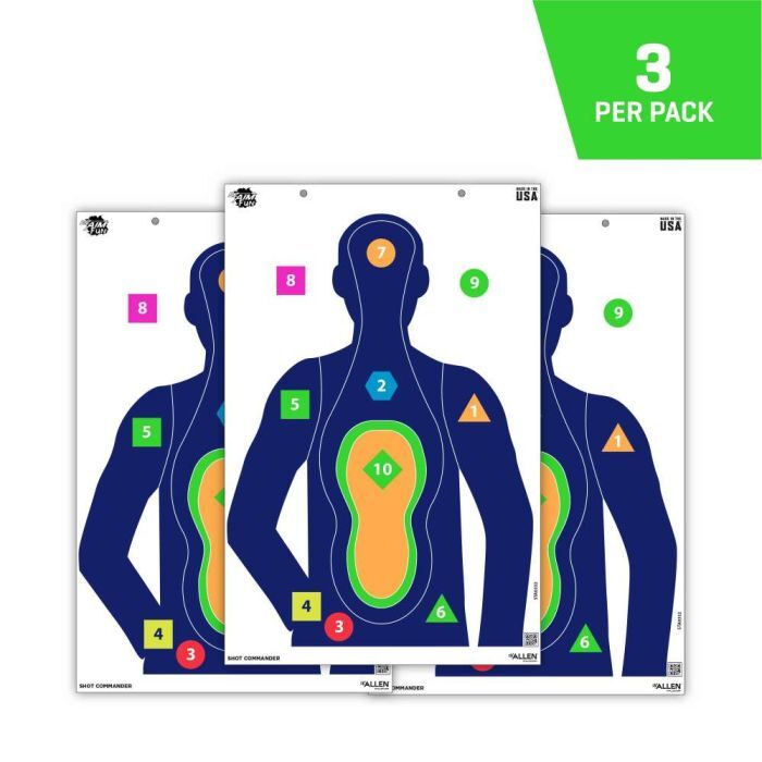 Allen EZ Aim Fun Shot Commander Paper Shooting Targets, 23-InW x 35-InH, 3-Pk