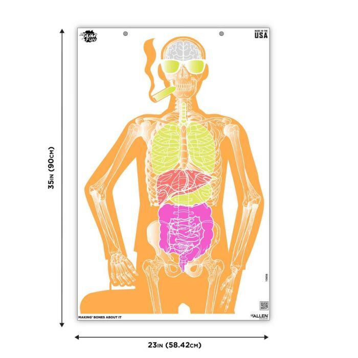 Allen EZ Aim Fun Makin Bones About It Silhouette Paper Shooting Target, 23 x 35-In, 3-Pk