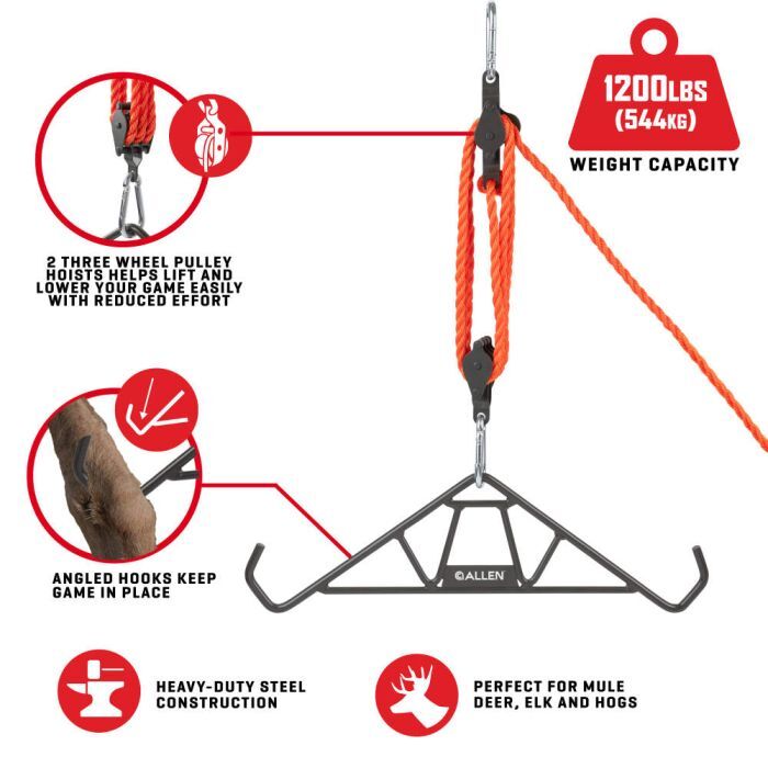 Allen Company Heavy-Duty Gambrel & Hoist Kit, 1200-Lb