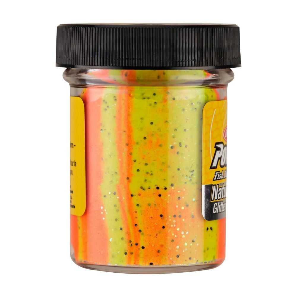 Berkley PowerBait Natural Scent Garlic Worm Glitter Trout Bait, Tequila Fire Color, 1.75-Oz