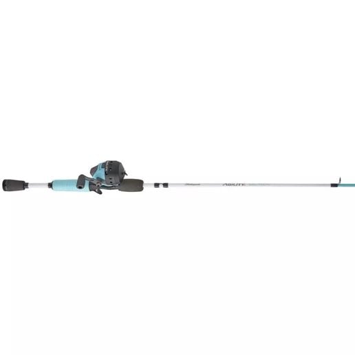 agility spinning reel and fishing rod combo Shakespeare making it easy to head straight to the water for action Shakespeare Agility Gel-Tech Seafoam Spincast