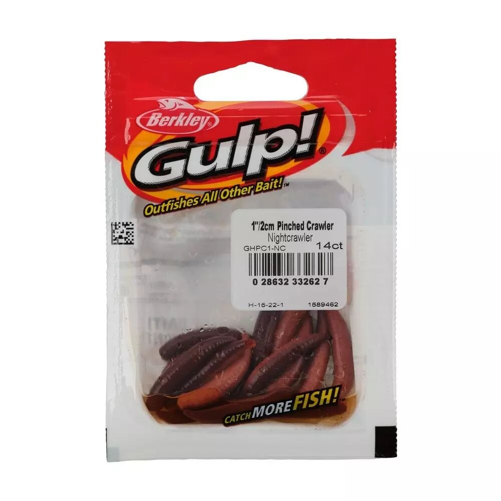 Berkley Gulp With Garlic Pinched Crawler, 1-In, 14-Pk