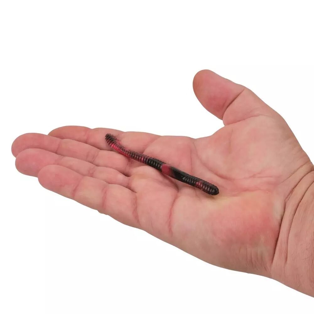 Berkley PowerBait Floating Steelhead Worm Black Cherry, 4-In, 13-Pk