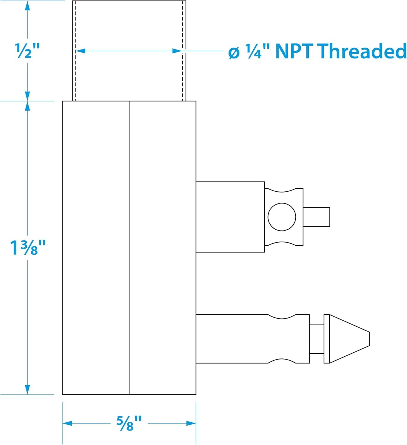 SeaChoice Brass Deluxe Yamaha/Mercury/Mariner Tank Fuel Connector, 1/4-In NPT