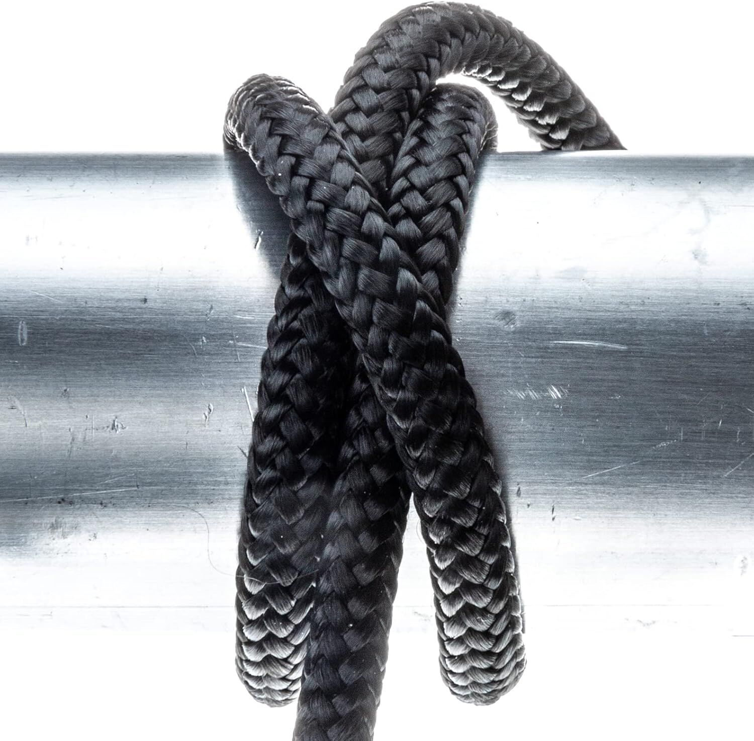 SeaChoice Black Double-Braided Nylon Fender Line, 1/4-In x 6-Ft