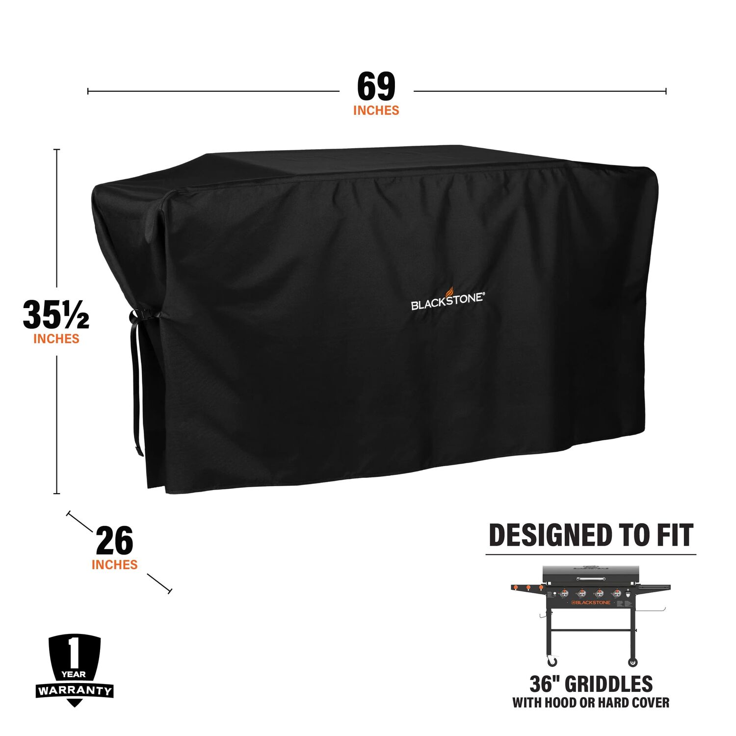 Blackstone Black Griddle Cover, 36-In