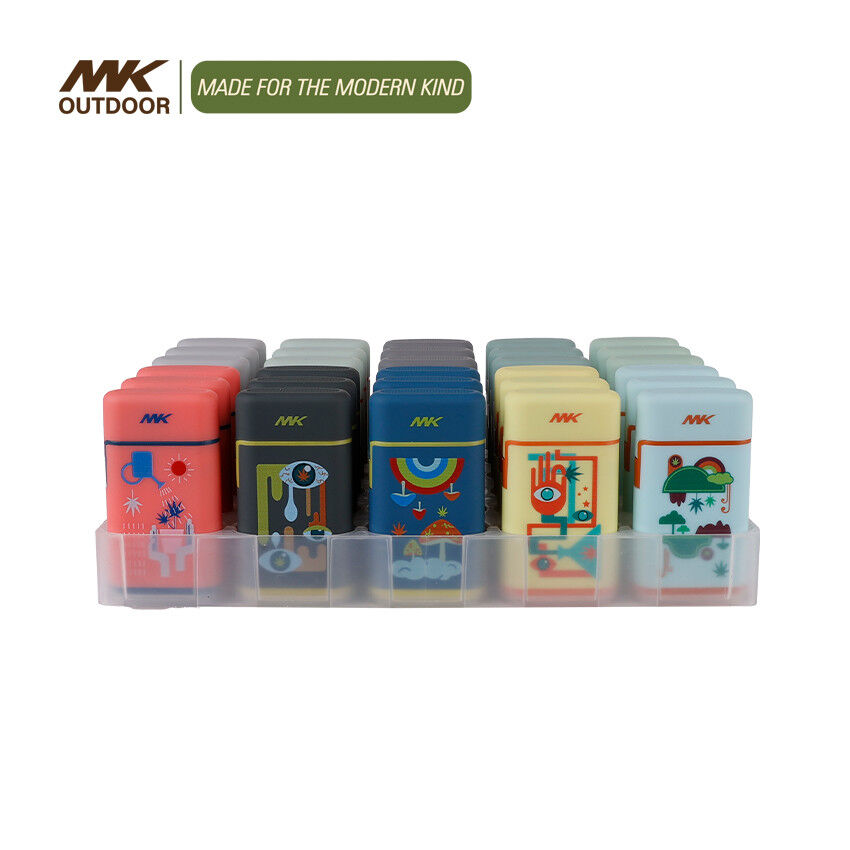 MK Lighter Windproof Electronic Clamshell Cigar Torch Lighter Assorted Colors