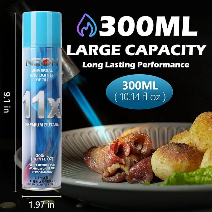 NEON Butane Refill 11X Ultra-Refined Butane Fuel, 10.14-Oz
