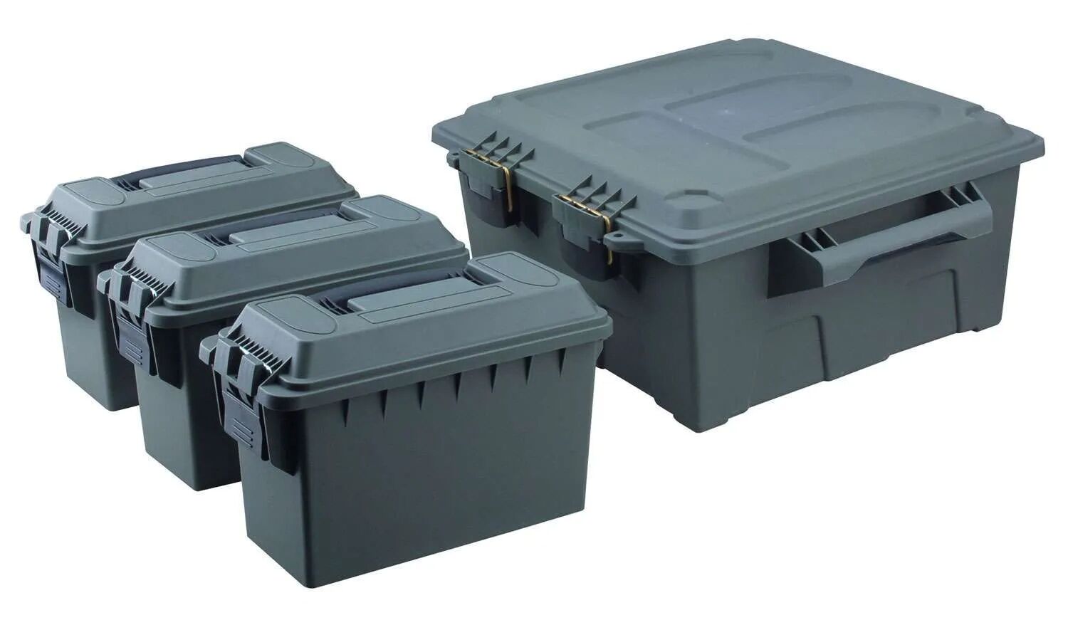 Ridgeline OD Green Polypropylene .30 Caliber Ammo Crate And 3 Ammo Cans
