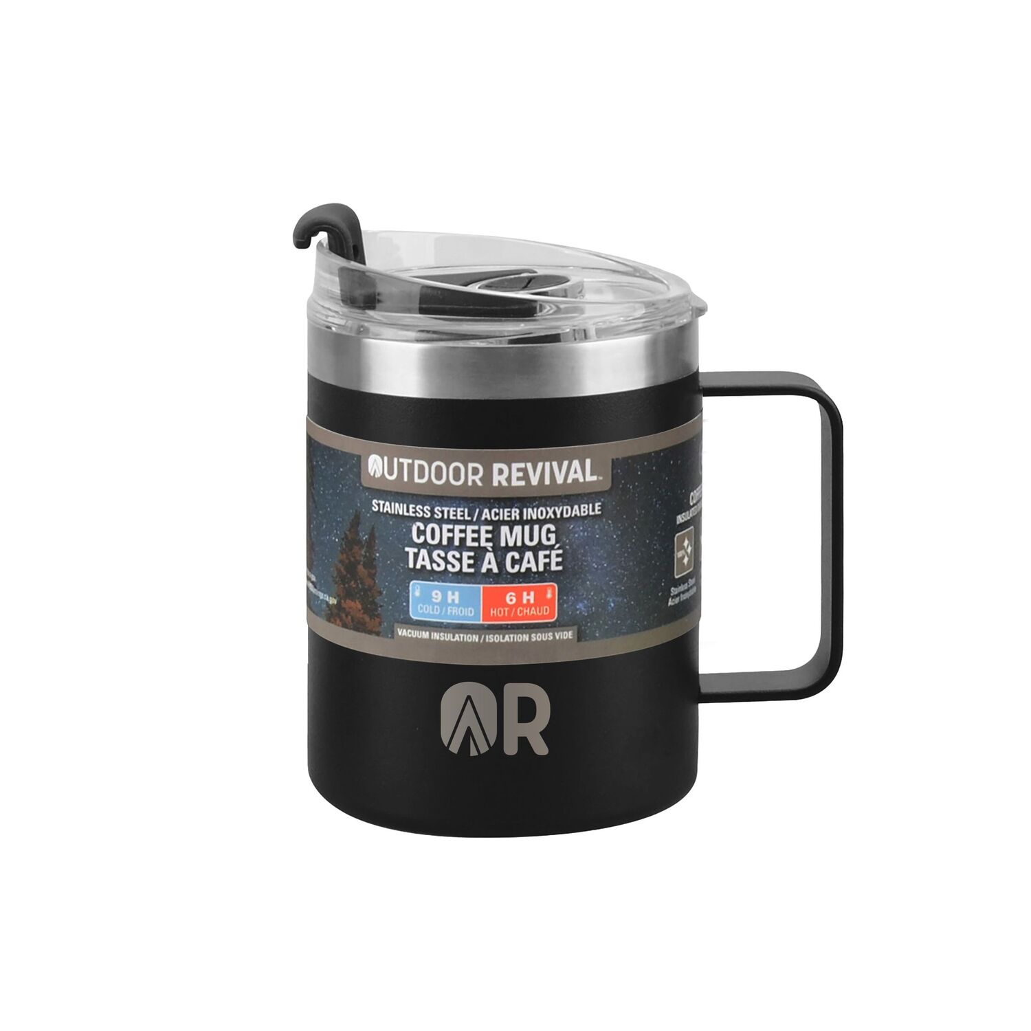 Outdoor Revival Stainless Steel Black Coffee Mug, 12-Oz