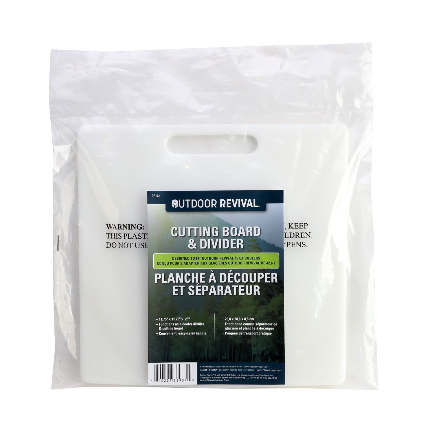 Outdoor Revival 45-Qt Cooler Cutting Board & Divider
