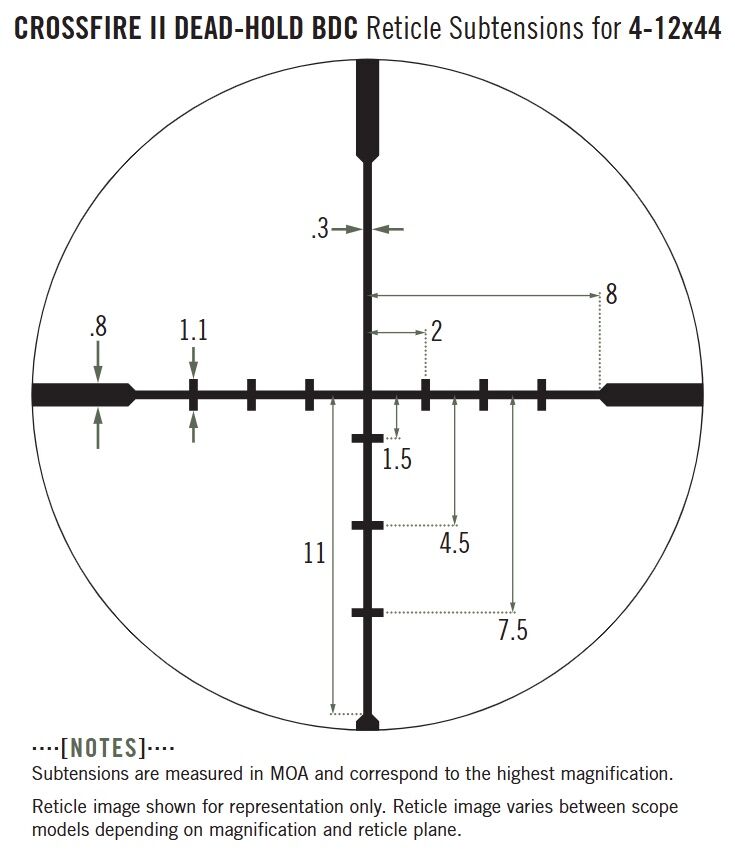 Vortex Crossfire II Rifle Scope - 4-12x44